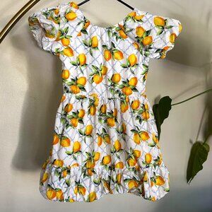 Janie and Jack Lemon Puff Sleeve Dress SIZE 10